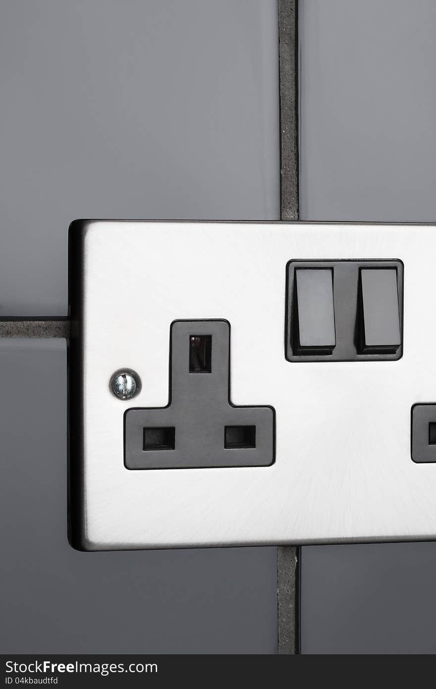 Double plug socket in contemporary kitchen. Double plug socket in contemporary kitchen