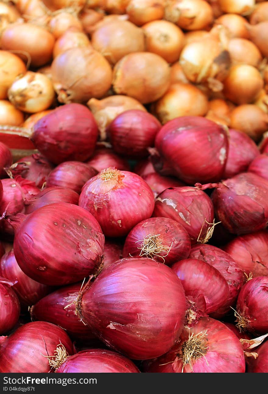 Red and white onions