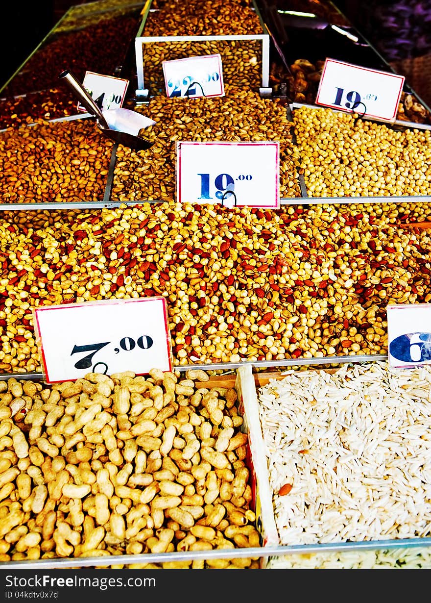 Raw nuts from the Turkish market