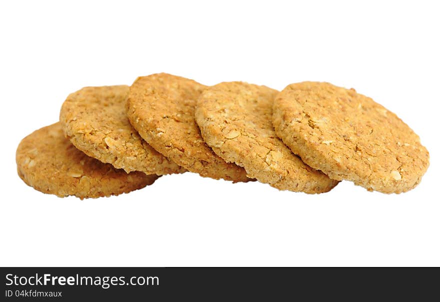 Stack of cookies isolated on white background