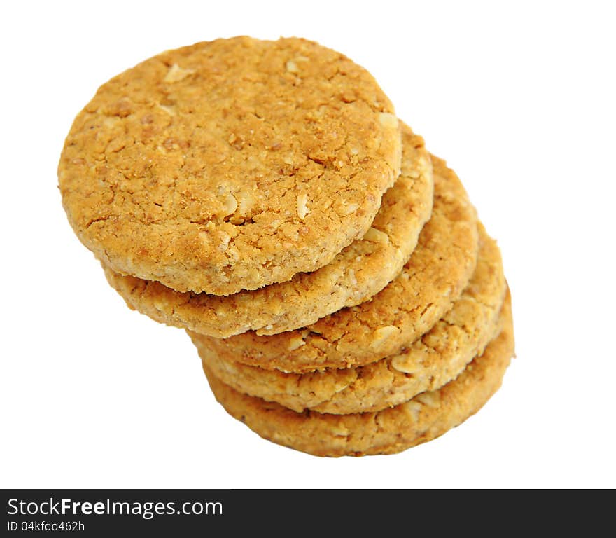 Stack of cookies isolated on white background