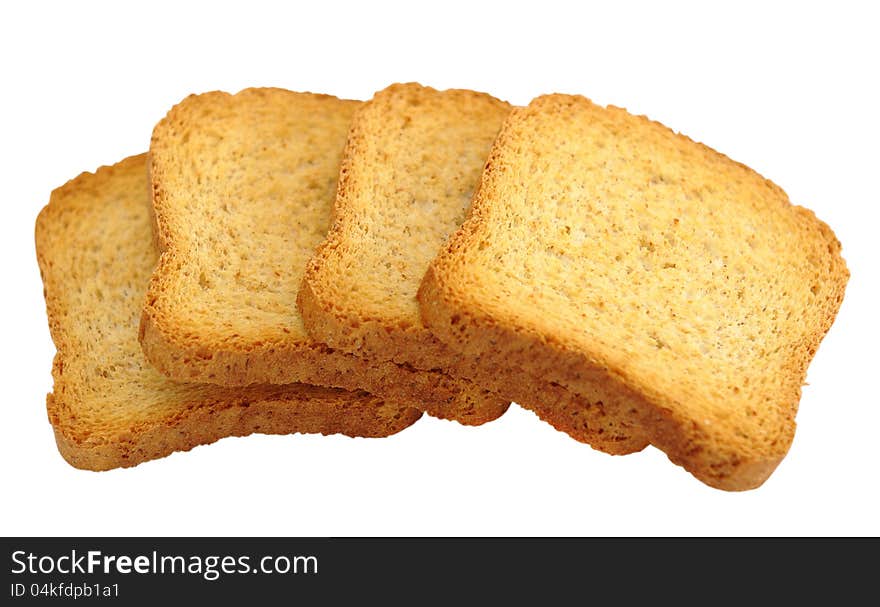 Toasted bread isolated on a white background