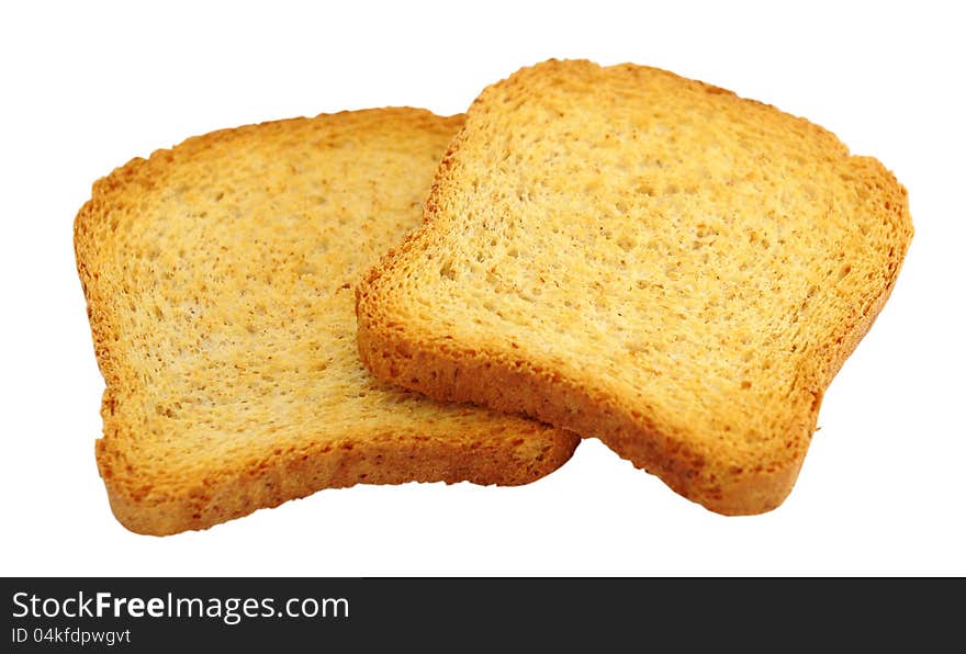 Toasted bread isolated on a white background