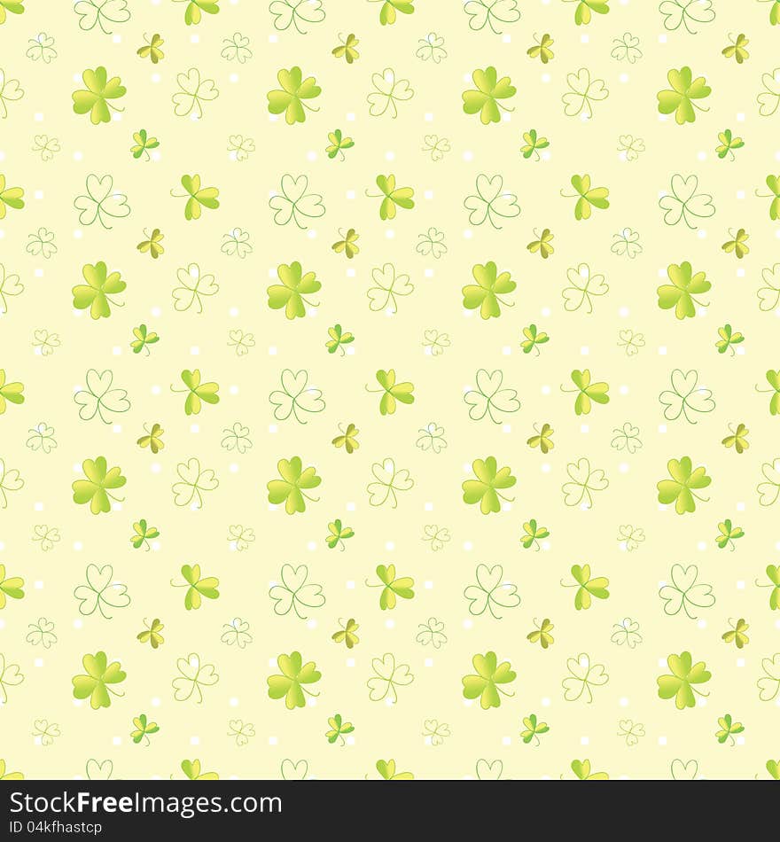 Vector seamless background with clovers. Vector seamless background with clovers