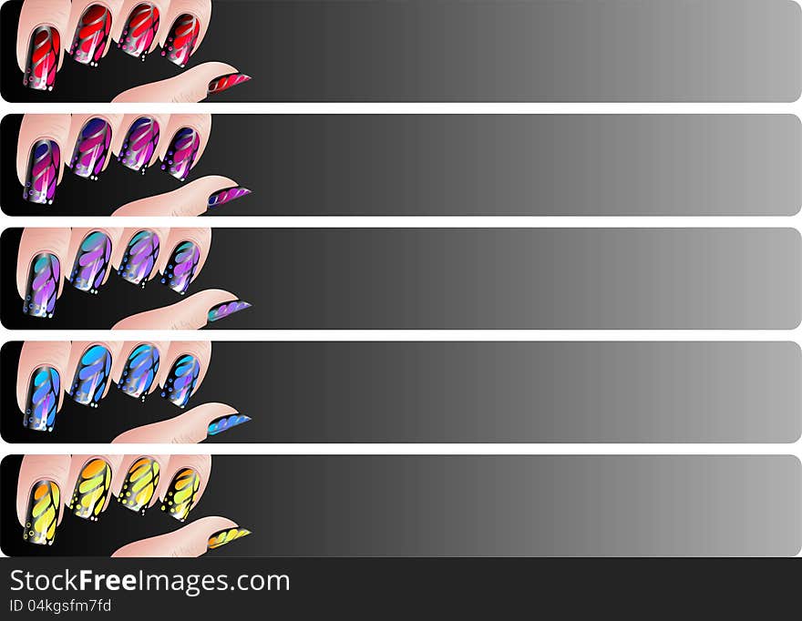 Manicure banners set