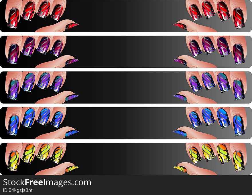 Manicure banners set