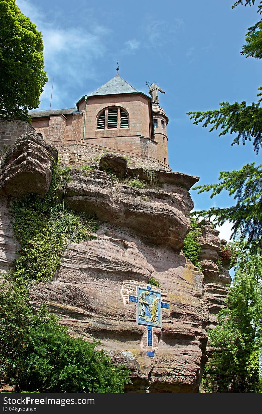 Le Mont sainte-Odile a monastery in the Vosges France