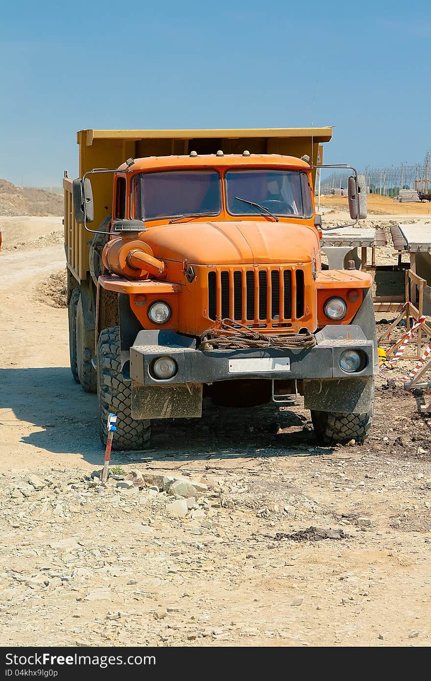 Powerful orange truck