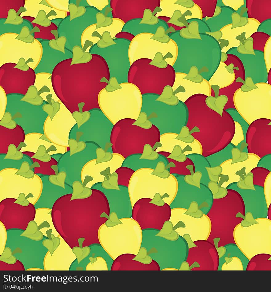 Apples seamless pattern