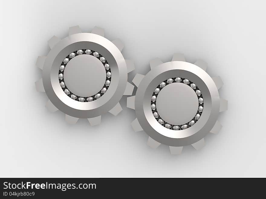 3d rendering of bearings connection