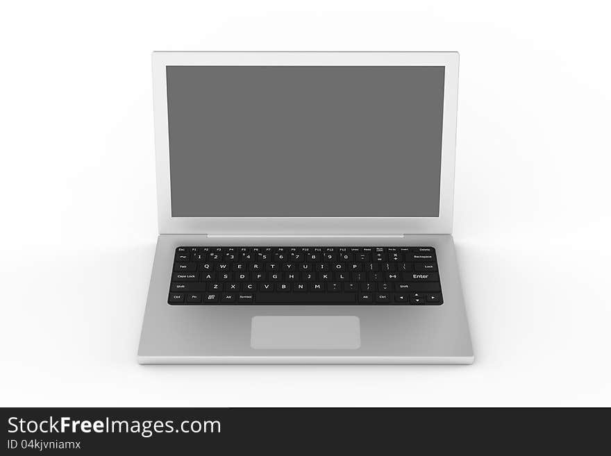 3d model rendering of notebook from front view