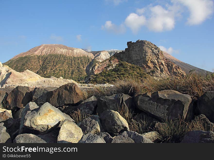 Volcano on the island of Vulcano, Sicily