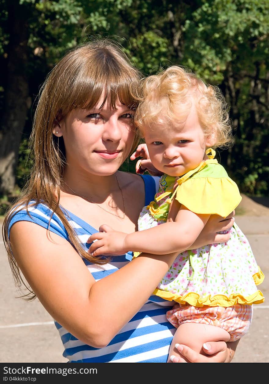 Mother with little girl