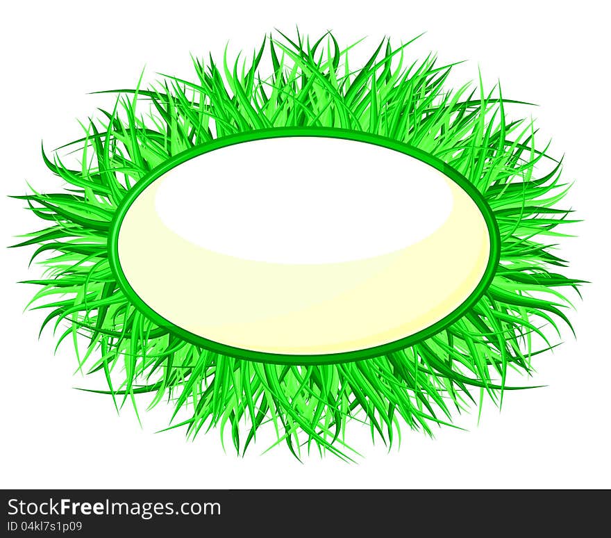 Bright green eco frame made of grass. Bright green eco frame made of grass