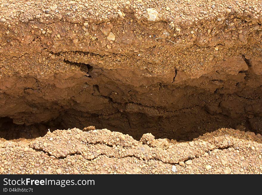 Details of the separation of gravel road, which caused the collapse. Details of the separation of gravel road, which caused the collapse.