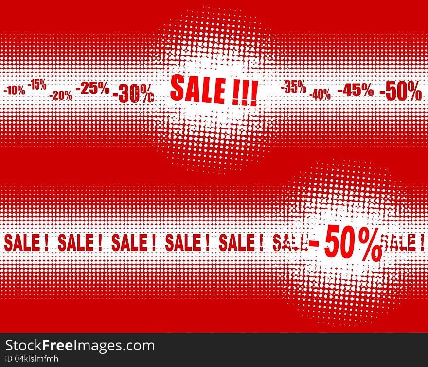 Halftones - banners for SALE. Vector illustration