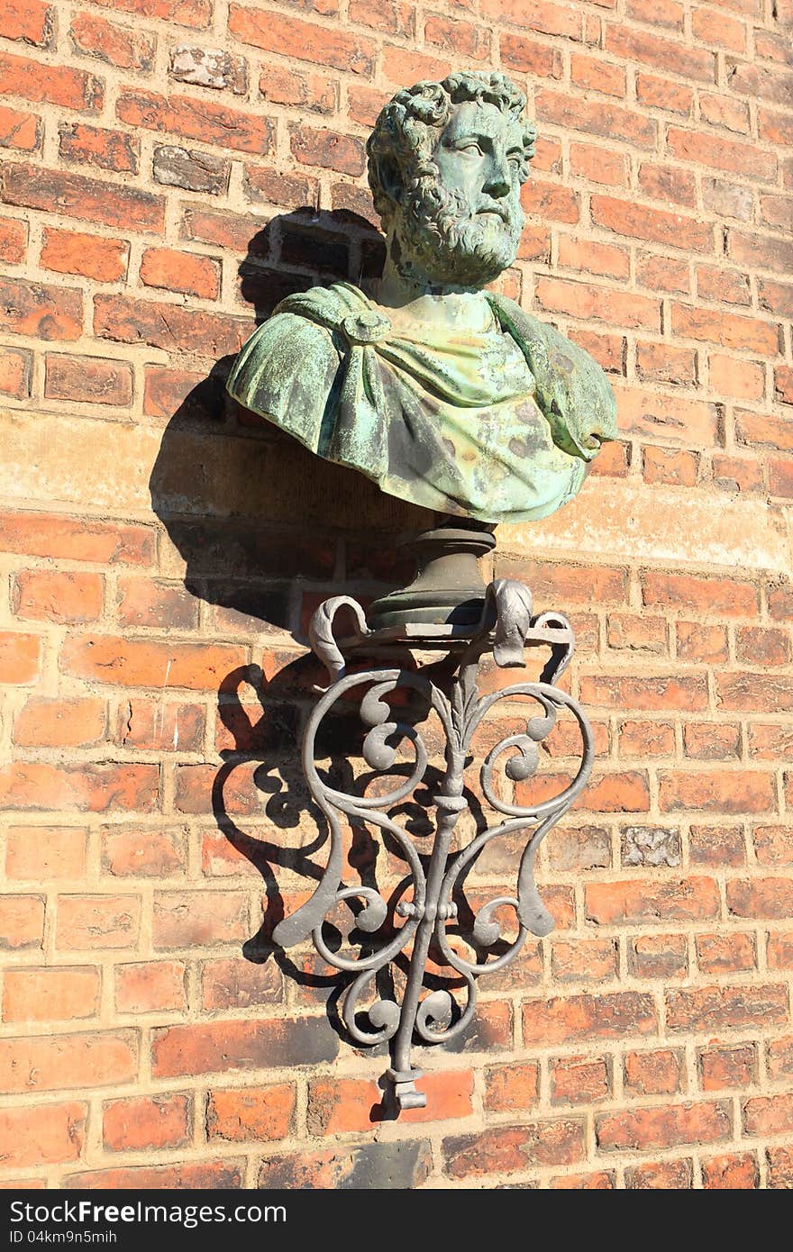 Bronze bust of a man with a beard. Bronze bust of a man with a beard