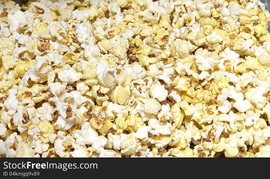 Popcorn photographed close-up fat flavou