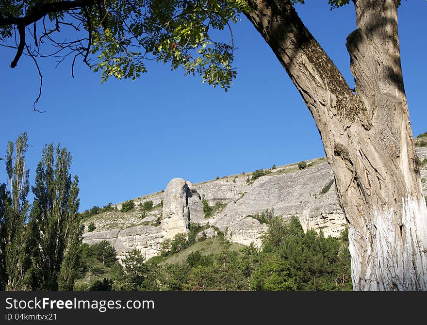 Mountain Crimea in Ukraine tops of the mountains against the sky