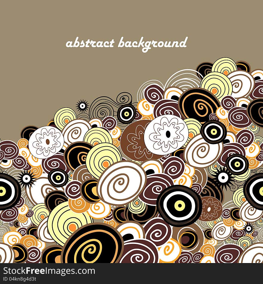 Graphic brown background with different abstract elements. Graphic brown background with different abstract elements