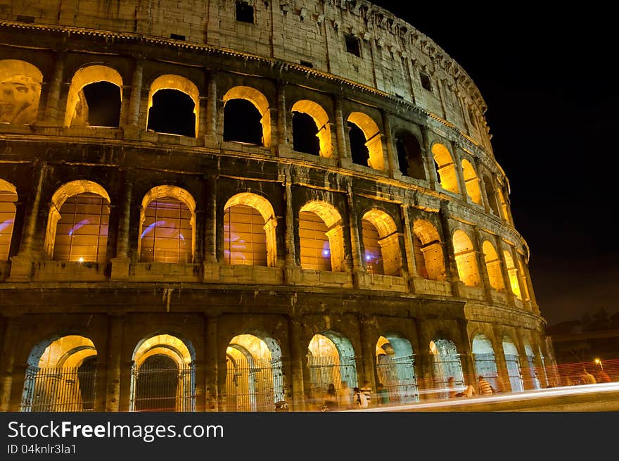 Colosseum rome at night