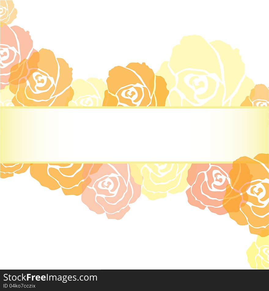 Yellow Roses Frame Background