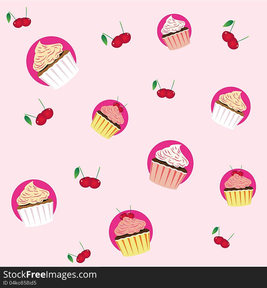 Seamless Cupcake Pattern