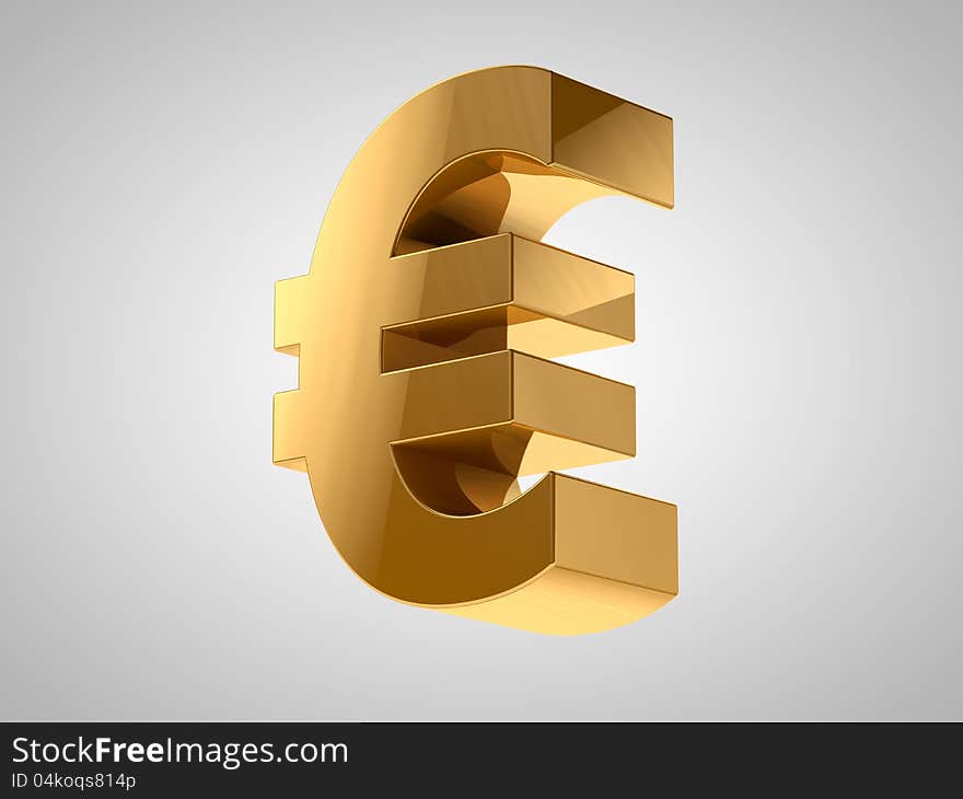 Euro Currency Sign made of Gold