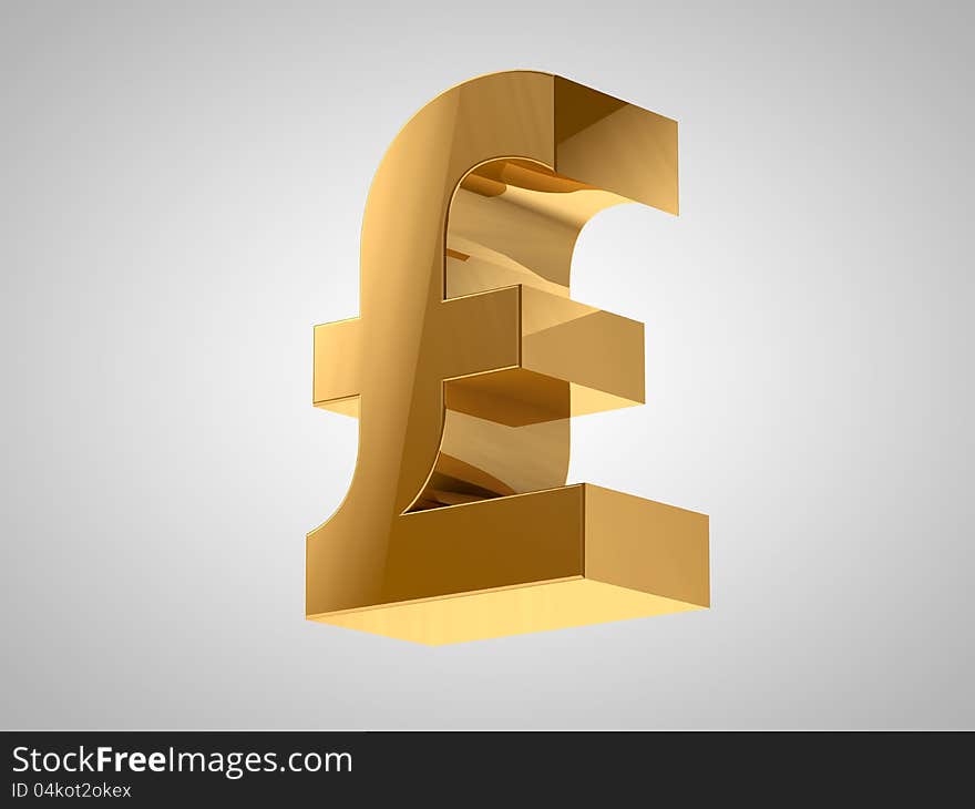 Pound Currency Sign made of gold