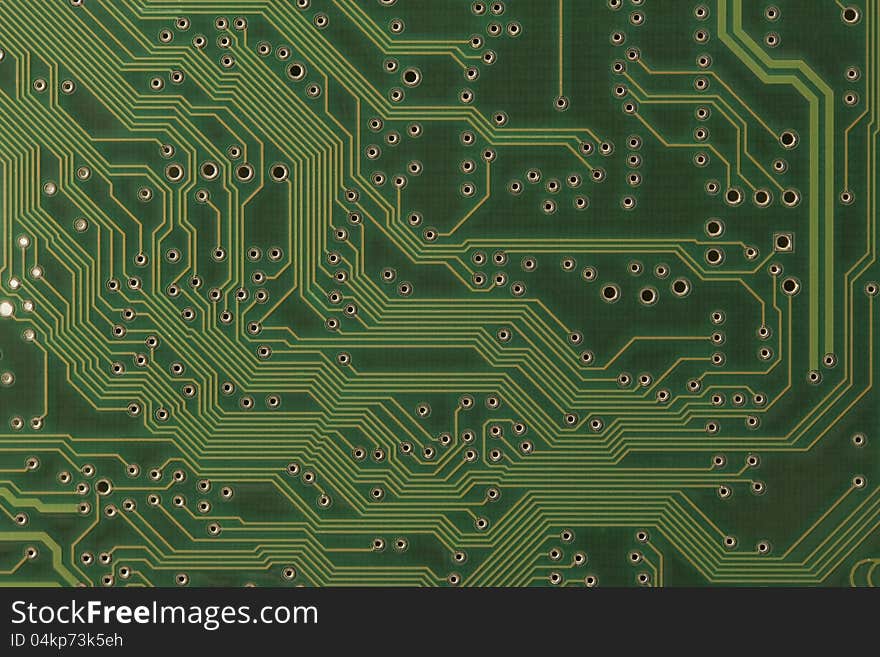 Electronic Circuit close-up from top view