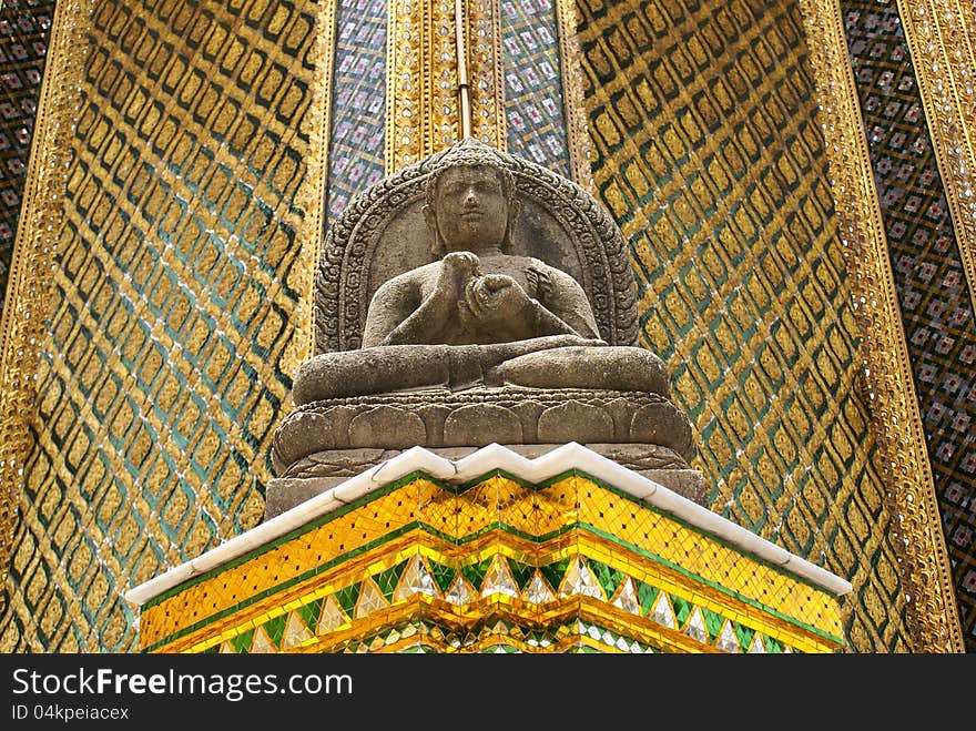 The Buddha statue in The Golden Temple of Bangkok, Thailand. The Buddha statue in The Golden Temple of Bangkok, Thailand