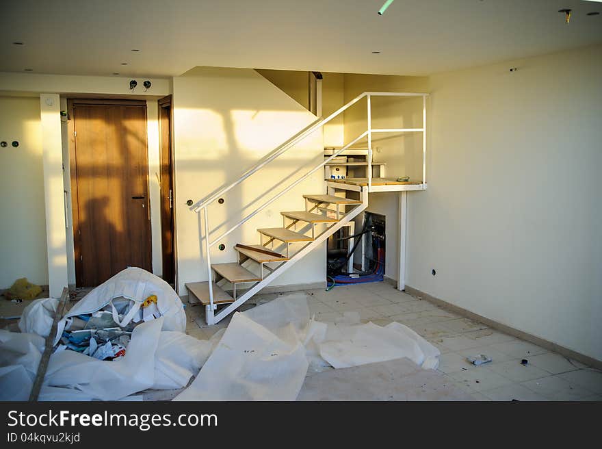 Interior construction site in downtown of Jerusalem