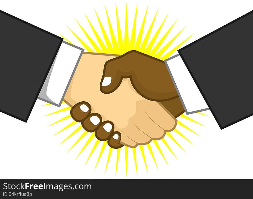 Two men shaking hands in agreement. Two men shaking hands in agreement