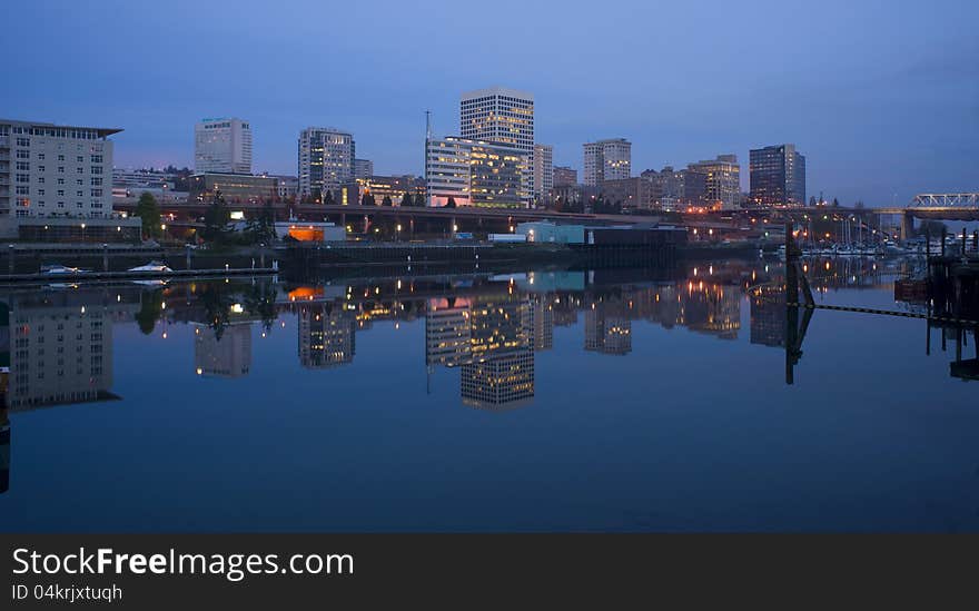 Tacoma Waterfront Before Daybreak Commencement Bay