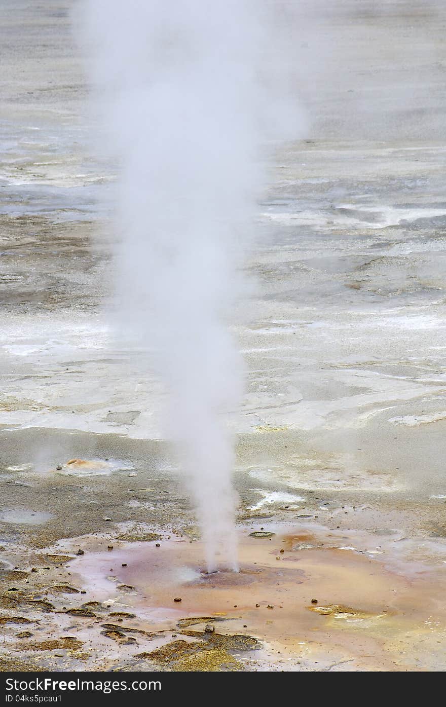 Closeup of a geyser in Yellowstone National Park, United States