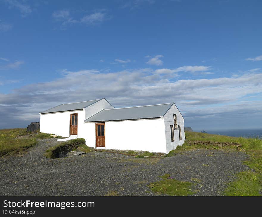 Lonely house at the top of the mountain