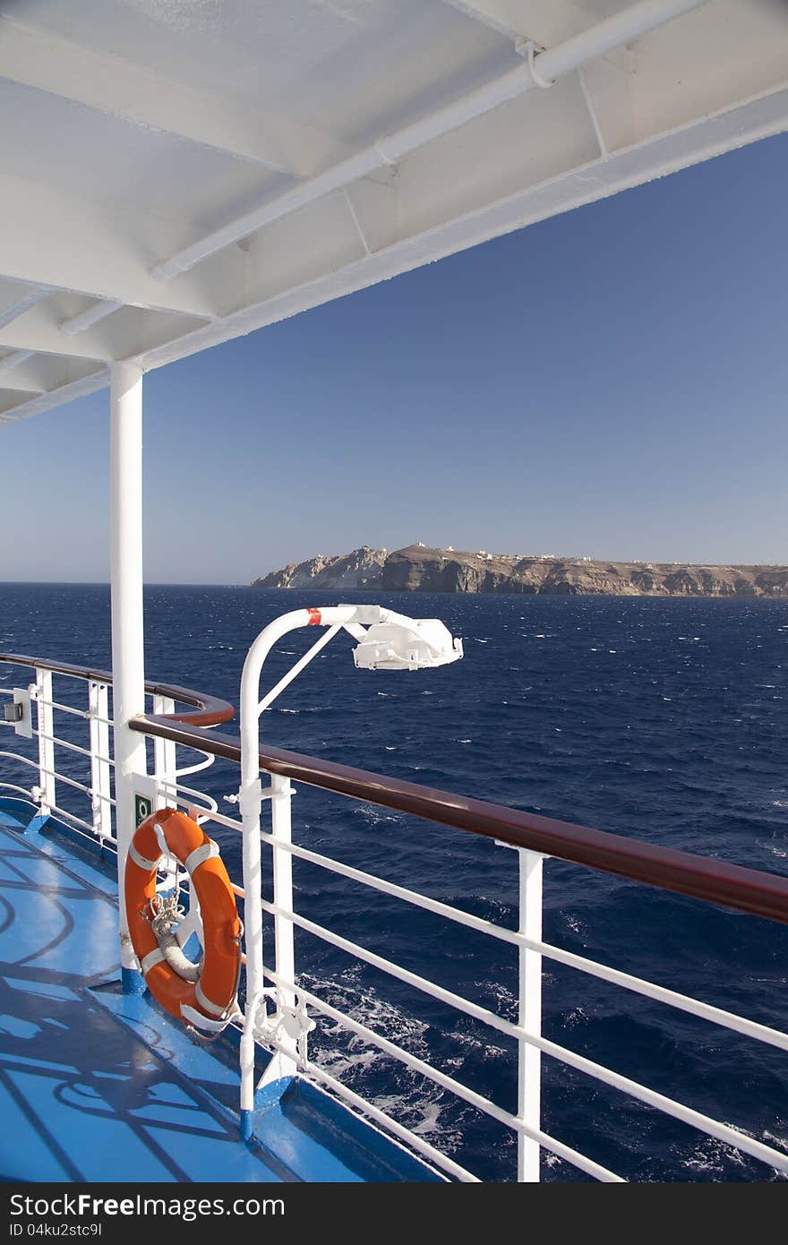 Landscape from the deck near the islands of Greece