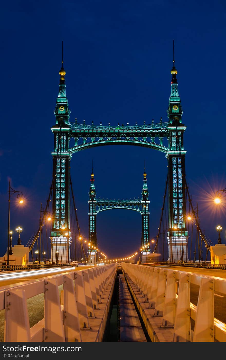 Suspension Bridge at Night