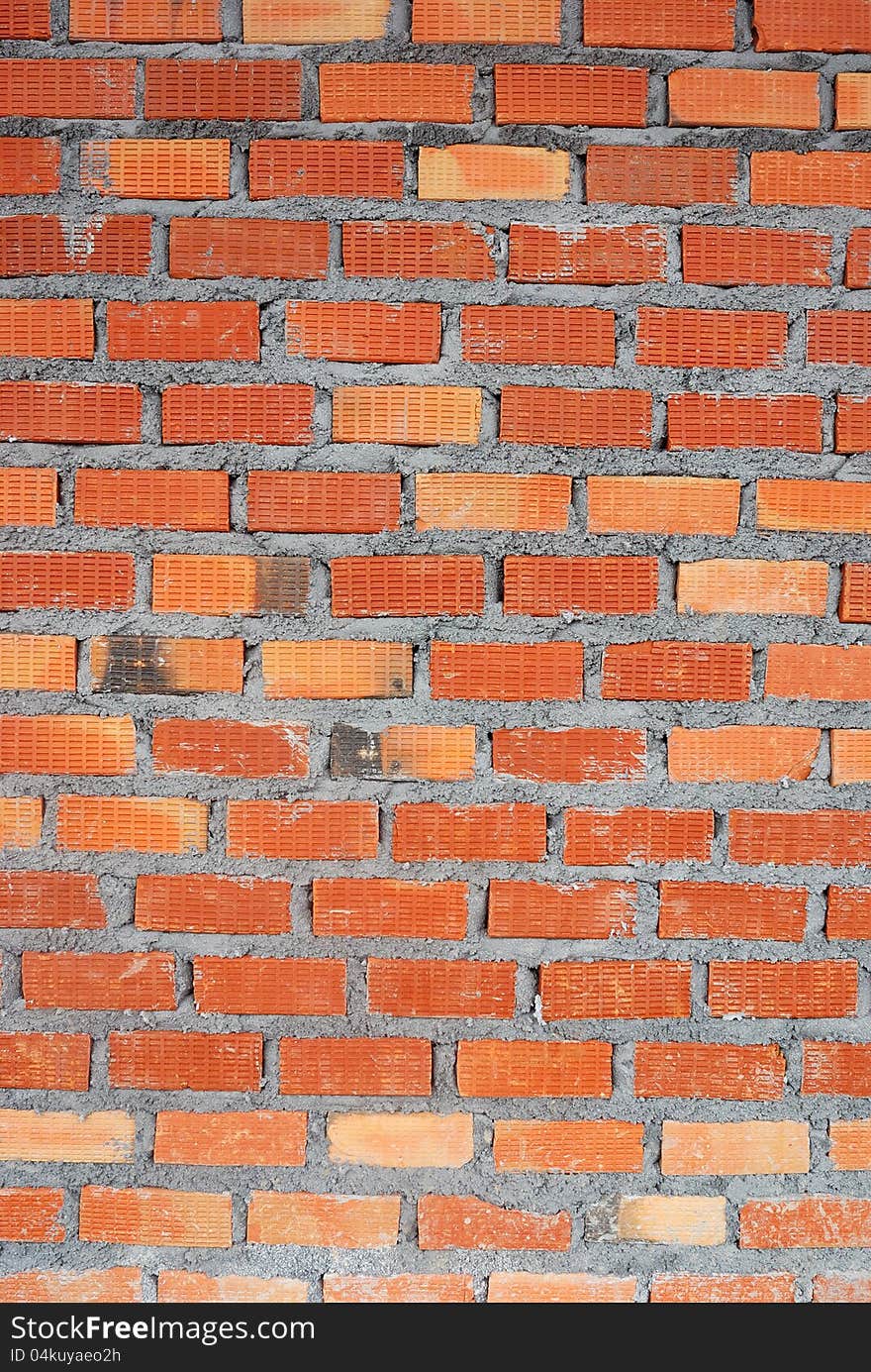 Clay brick wall used for construction work