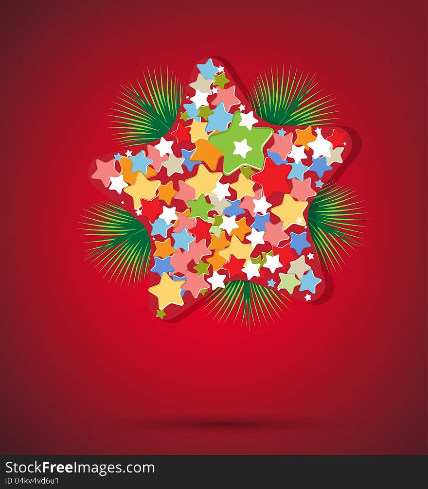 Christmas star and new year background