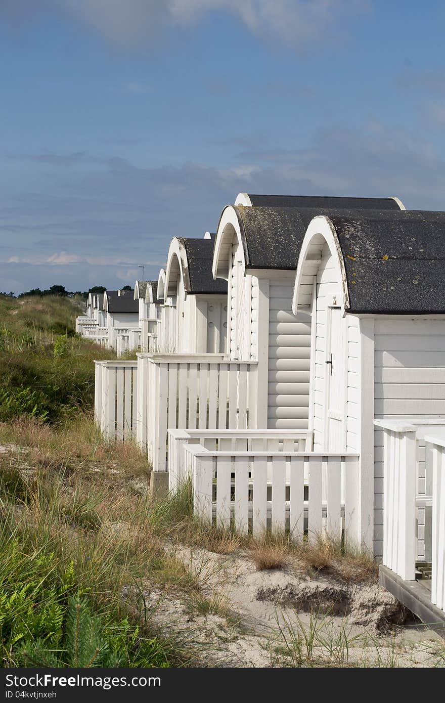 Huts on the beach in sweden. Huts on the beach in sweden