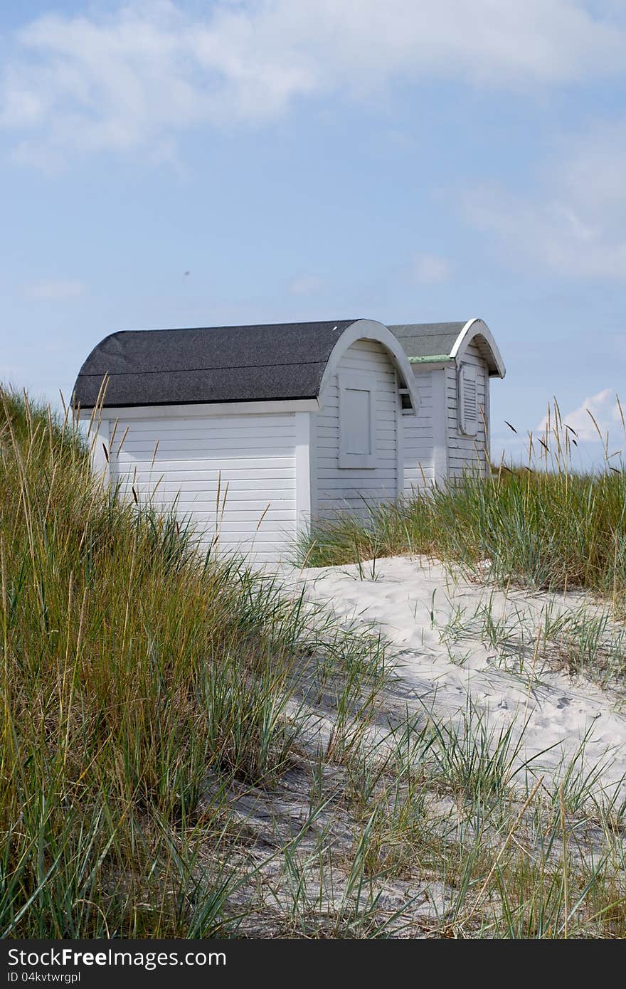 Huts on the beach in sweden. Huts on the beach in sweden