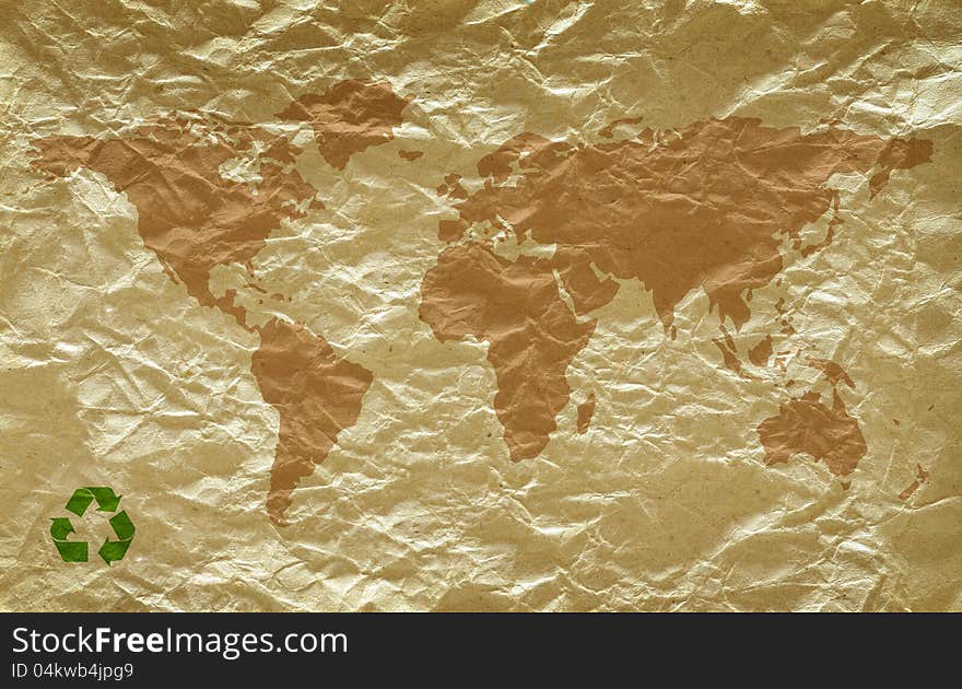 Grunge Paper With World Map