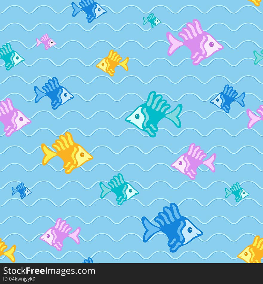 Abstract fish background, seamless pattern. Abstract fish background, seamless pattern