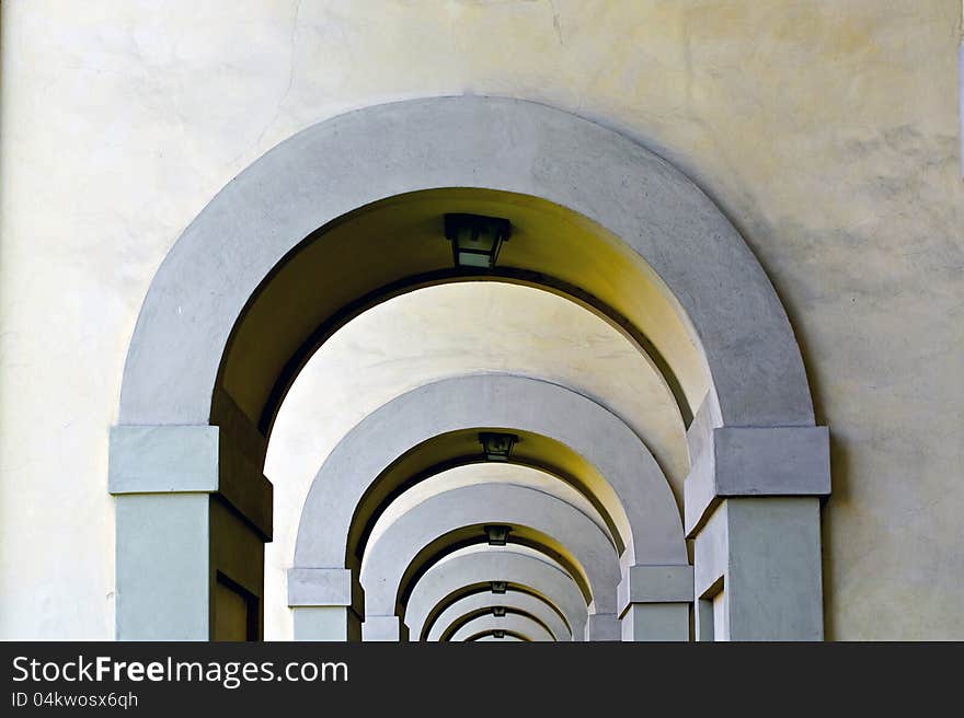 Series of concrete arches in Itali Florance