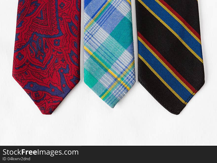 Neckties on White Cloth