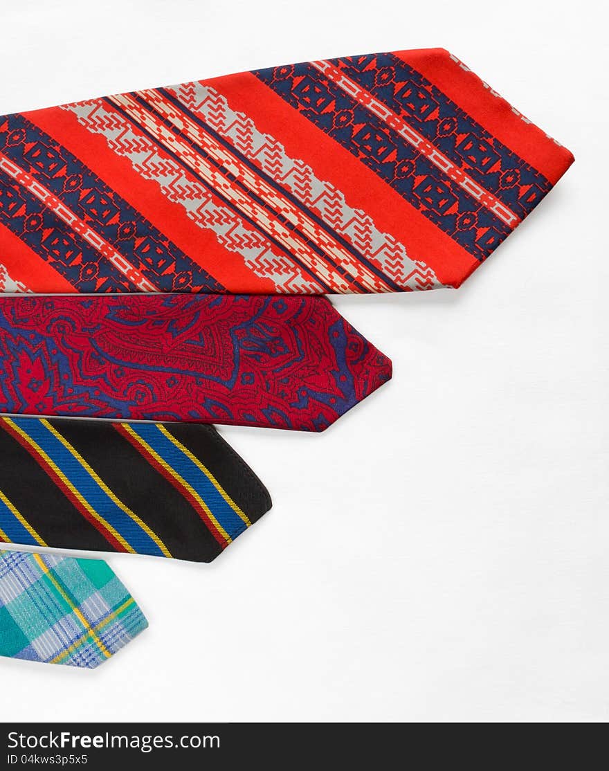 Neckties on White Cloth