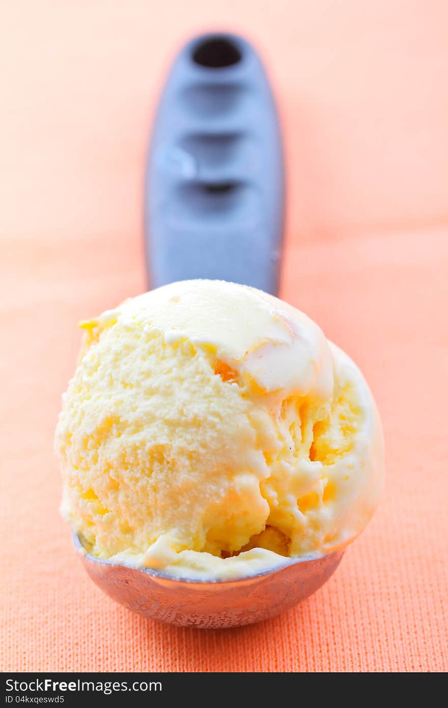 Ice cream in a scoop