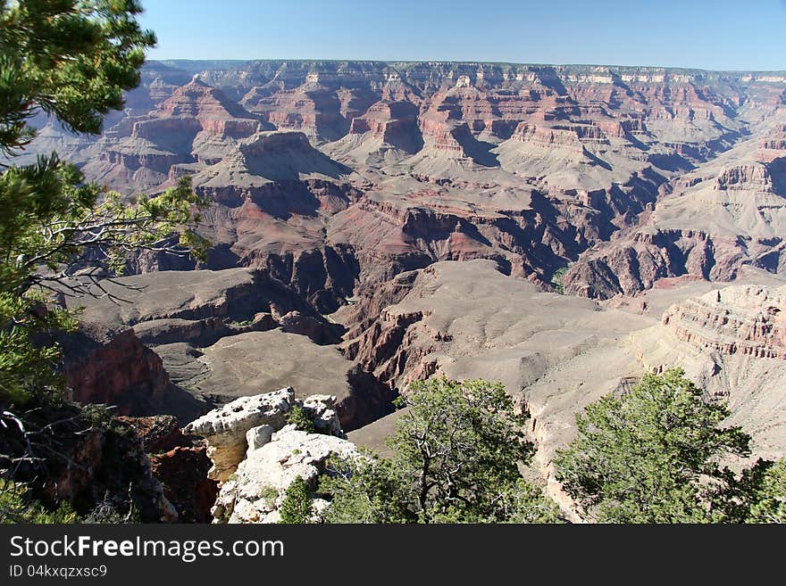 The grand canyon in Arizona, USA. Taken from the South Rim of the canyon. The grand canyon in Arizona, USA. Taken from the South Rim of the canyon.