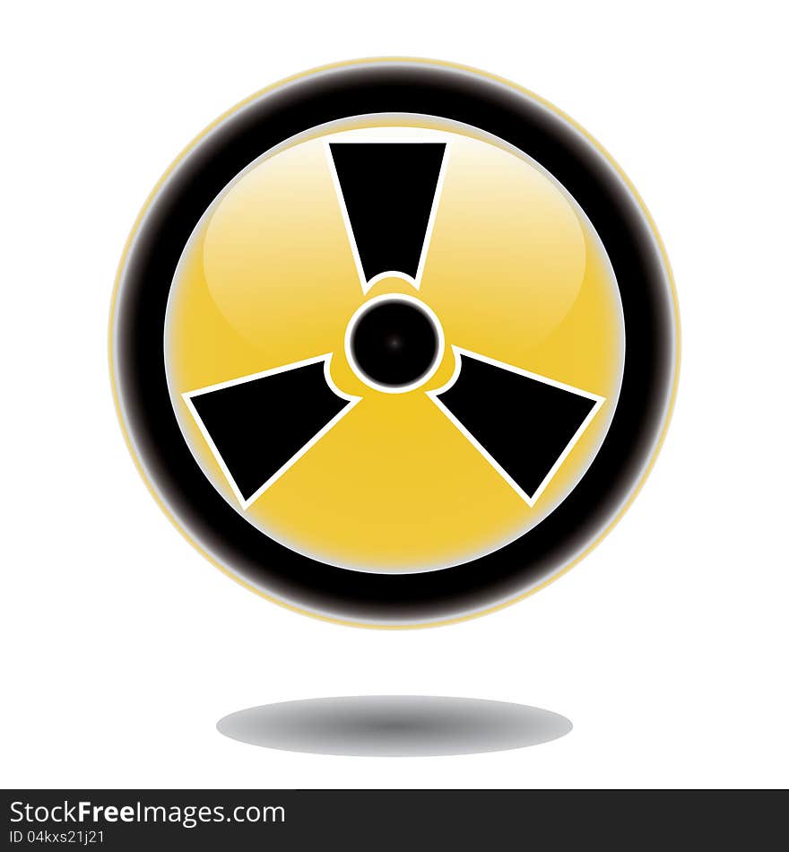 Label caution sign. Sticker radiation hazard symbol